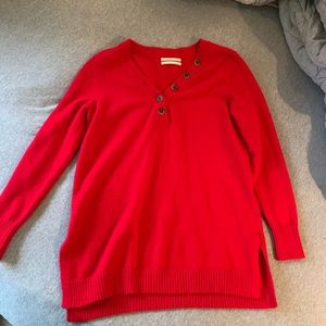 Charlie Holiday Anthropologie Red Fuzzy Sweater Sz Small Cashmere